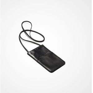 Sarah Pacini black leather neck pouch/wallet.